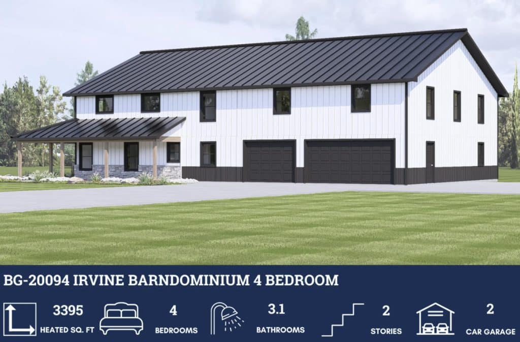 barndominium with apartment floor plan for sale